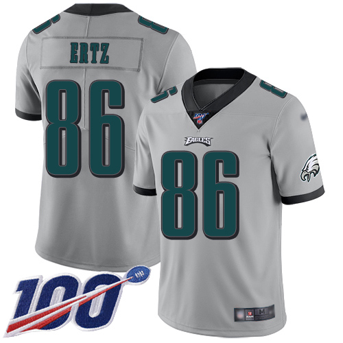 Men Philadelphia Eagles #86 Zach Ertz Limited Silver Inverted Legend NFL Jersey 100th Season Football->philadelphia eagles->NFL Jersey